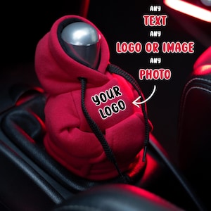 Gear Shift Hoodie with individual design, Shift Knob Hoodie, Mini Shift Knob Hoodie, Gear Shift Cover red color