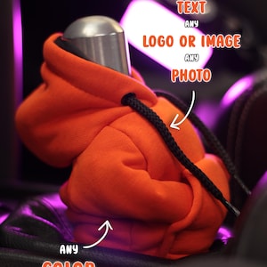 Gear Shift Hoodie with individual design, Shift Knob Hoodie, Mini Shift Knob Hoodie, Gear Shift Cover orange color