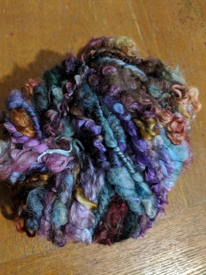 Clown Hair Hand Spun Art Yarn Weaving Knitting Crochet Etsy