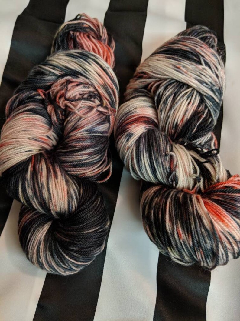 Vampira sock Yarn Hand Dyed custom