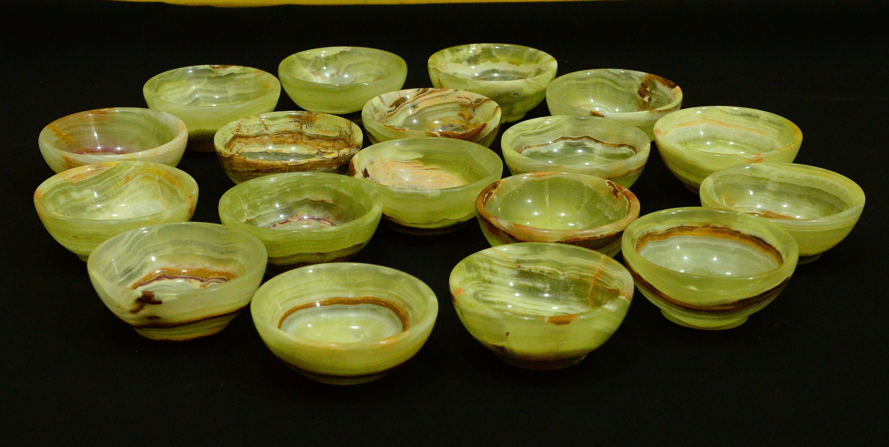 18 Pieces Green Onyx Bowls Deal /kitchen table decor Stone/ Etsy