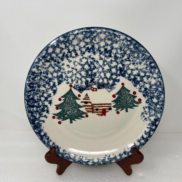 Folk Craft Dinner Plate Cabin In The Snow By Tienshan