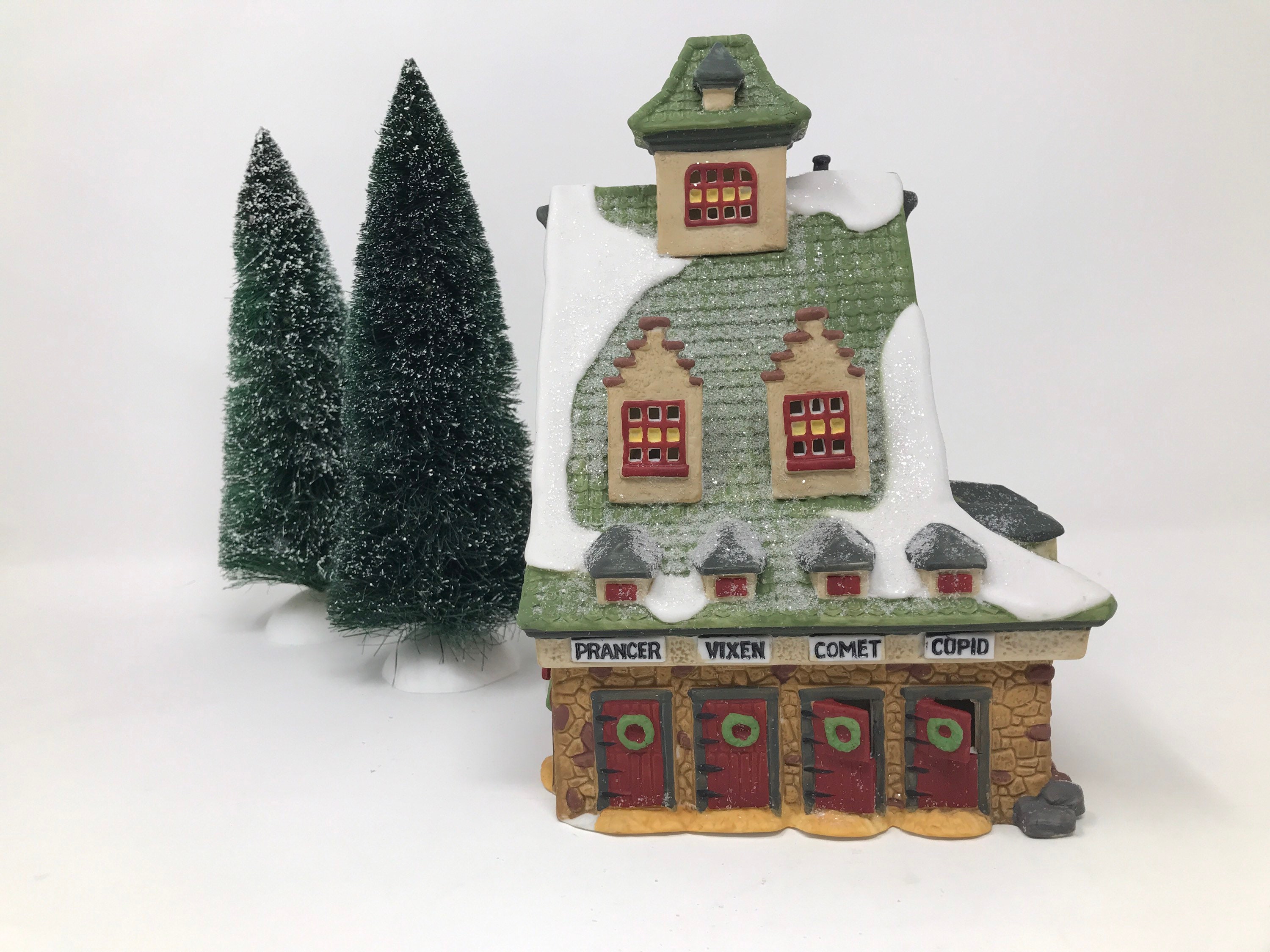Dept 56 reindeer Barn North Pole Series Heritage Village | Etsy