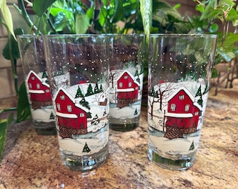 Winter Village Drinking Glass