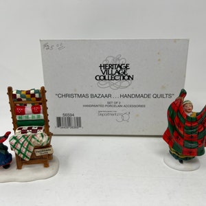 Dept 56 "Christmas Bazaar... Handgemaakte quilts" Heritage Village-collectie 56594