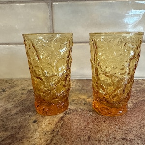 Anchor Hocking Milano Honey Gold Juice Glasses, set of 2