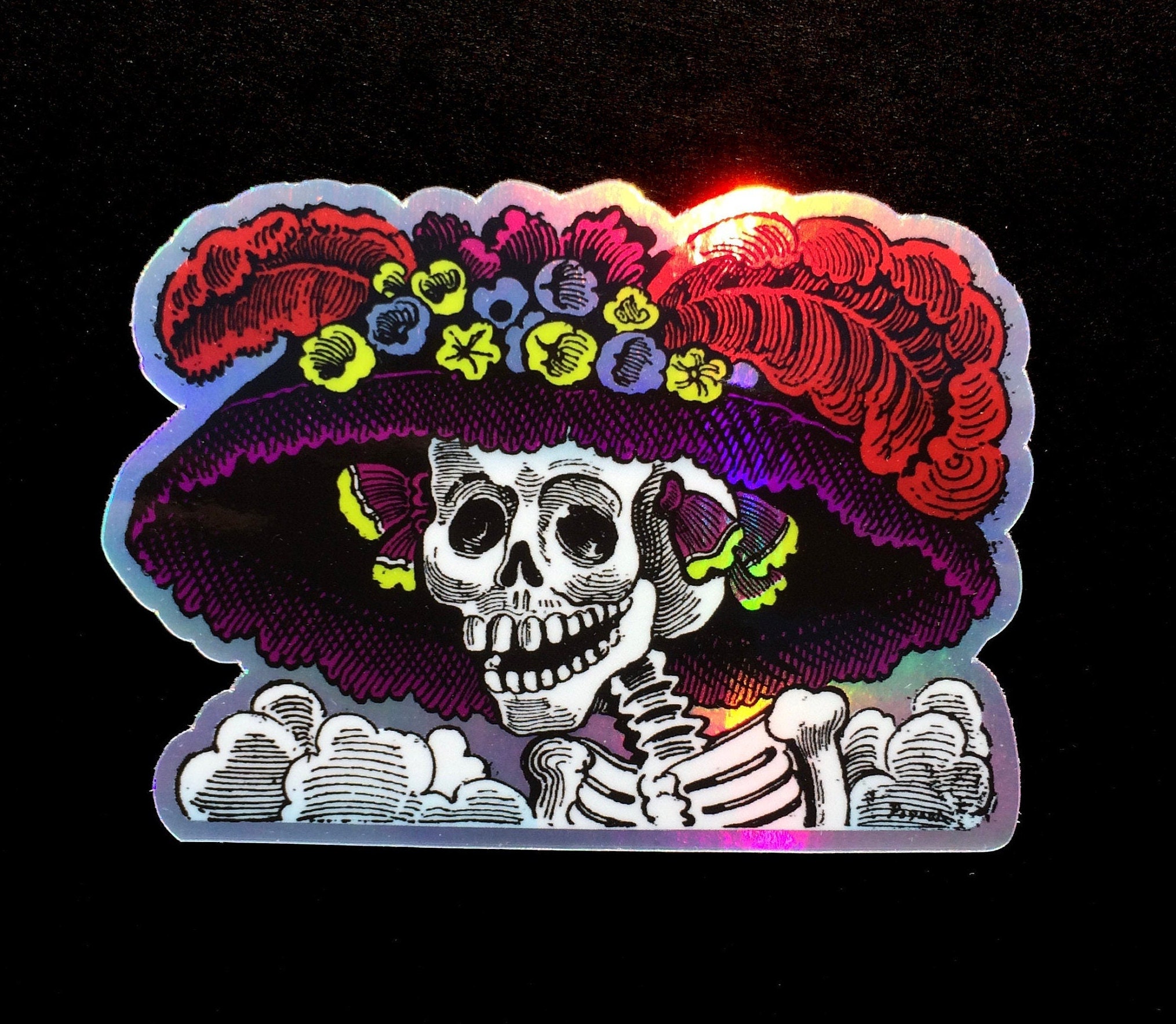 La Catrina Vinyl Decal Holographic Vinyl - Etsy La Catrina Vinyl Decal Holographic Vinyl - Etsy