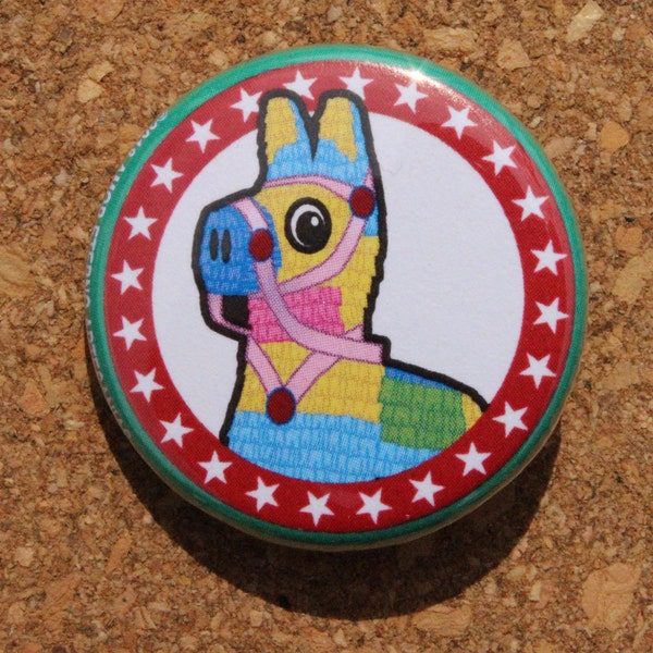 Burro Piñata 1.25" Pinback Button