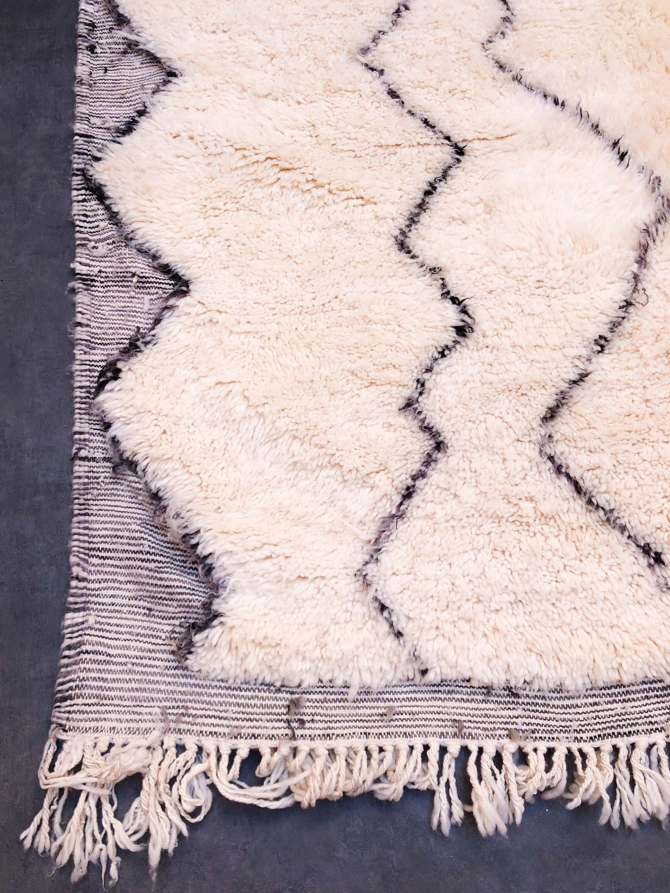 Fluffy Moroccan rug 6x9 Beni Ourain zigzag rug White Berber Etsy