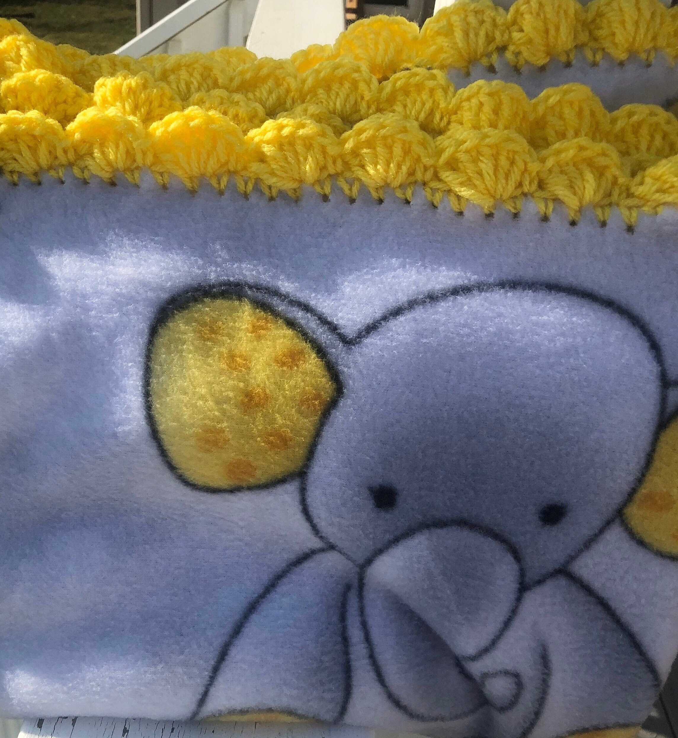 Yellow Gray Blanket Baby Fleece Blanket Toddler Fleece Etsy UK
