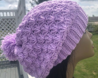 Lavender hat /Women’s Slouchy Hat / Crochet Slouchy Hat / Women's Hat / Women's Crochet Hat / Women's / Fall Fashion /