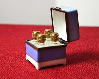 ヴィンテージ リモージュ 磁器 手描き 香水瓶 ボックス; リモージュ