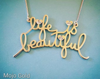 Kyle Housewife Bev Hills Life Is Beautiful  Necklace, Reality TV Celebrity Birthstone Heart Pendant