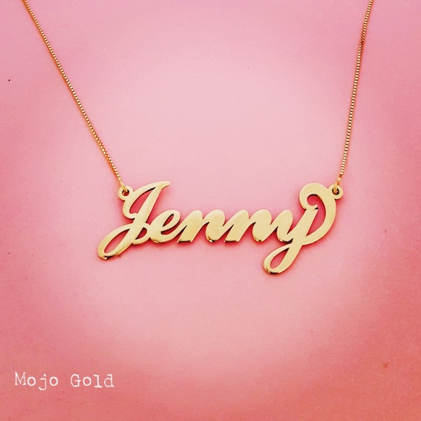 Custom Name Necklace Gold Name Necklace Jenny Necklace Custom Made Necklace Personalized Jewelry Name Chain Gold Custom Made Jewelry