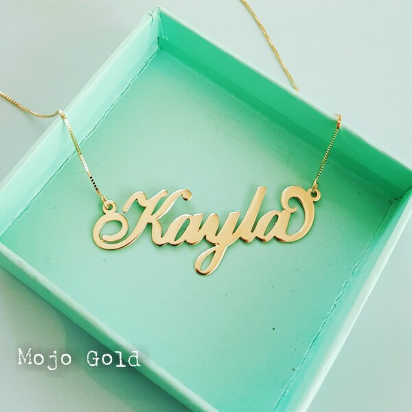 Real Gold Name Necklace Etsy