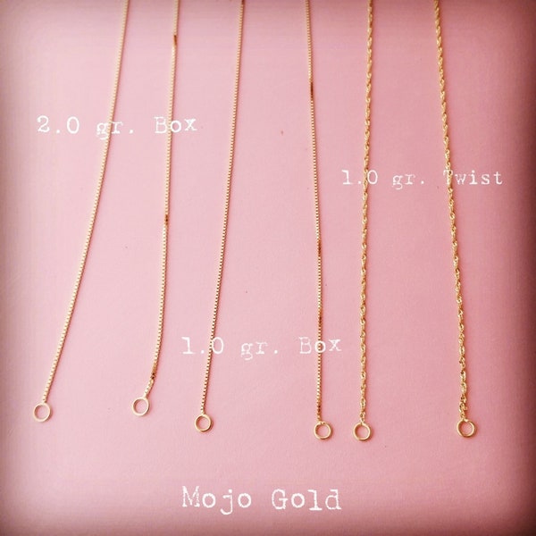 Replacement Chain/Chain Only/Chain For Name Necklace/Solid Gold Split Chain/Gold Split Chain/Name Necklace Replacement Chain/14K Gold Chain