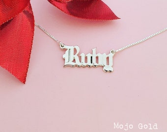Solid Gold Petite Size Name Necklace 