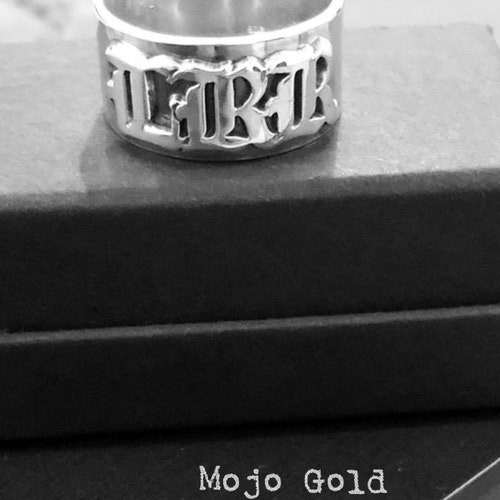 Men's Classic Sterling Silver Ring, shops Old English Personalized Ring