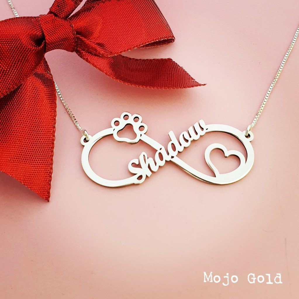 Buy Solid Gold Pet Lover Christmas Gift Paw Print Heart Infinity Online in  India - Etsy