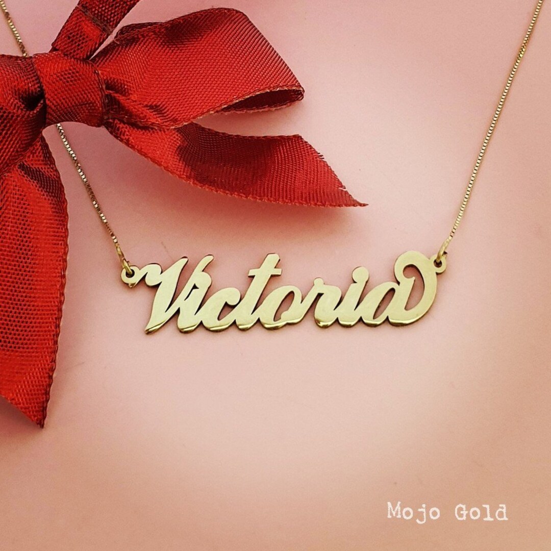 Customized Gold Name Necklace, 14K Gold Personalized Jewelry Etsy
