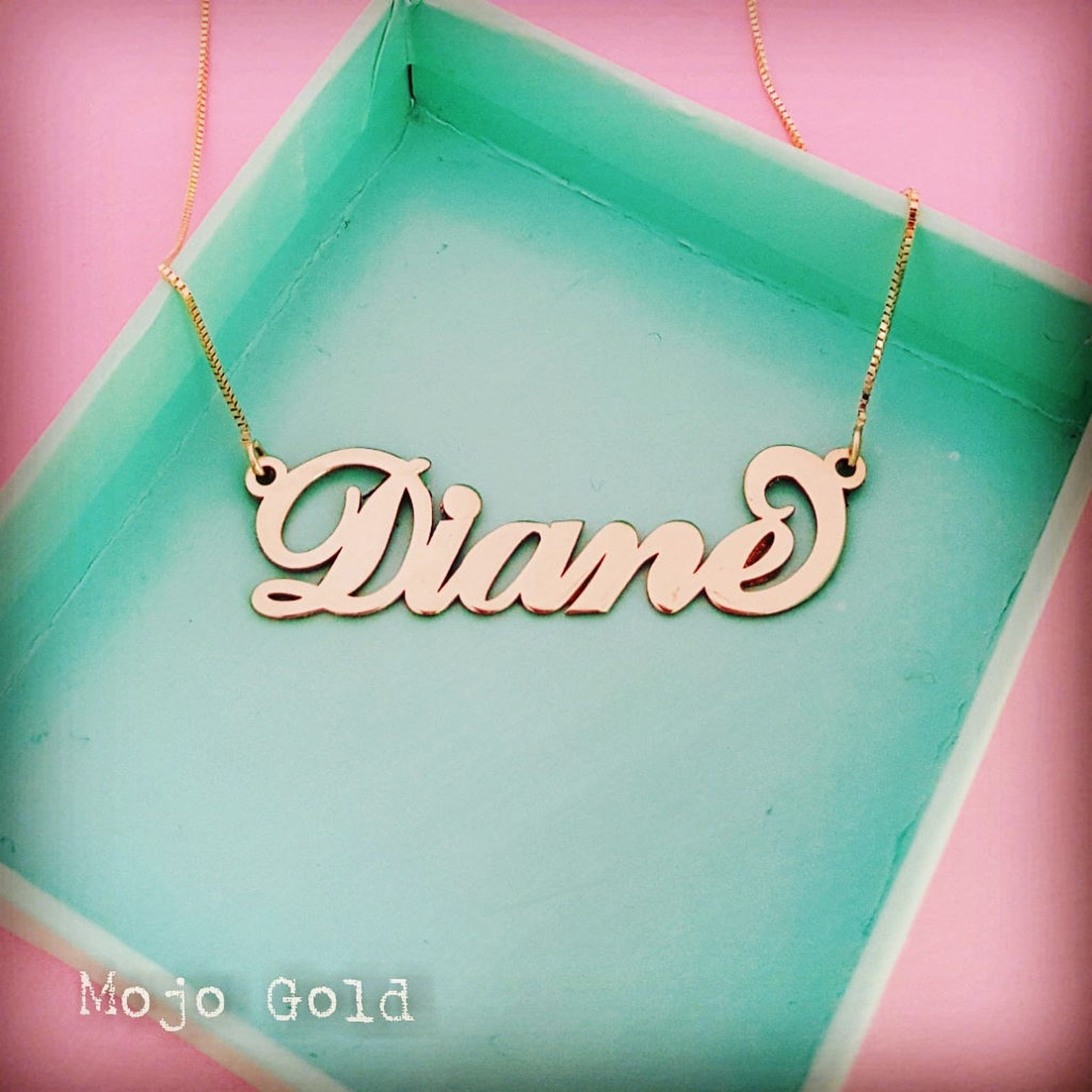14K Gold Name Necklace/solid Gold Necklace/personalized Gold Etsy