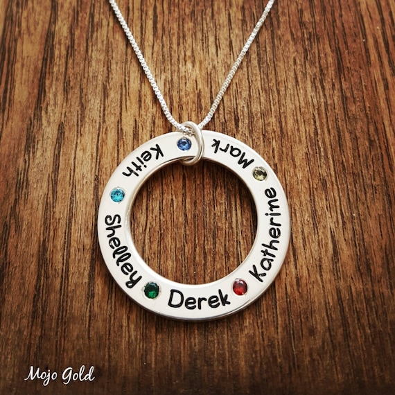 Mother/'s Day Gift Women Family Necklace Family Name Necklace Mom And Kid Necklace Mom Necklace Mom Gift VP/_73 BirthStone Necklace