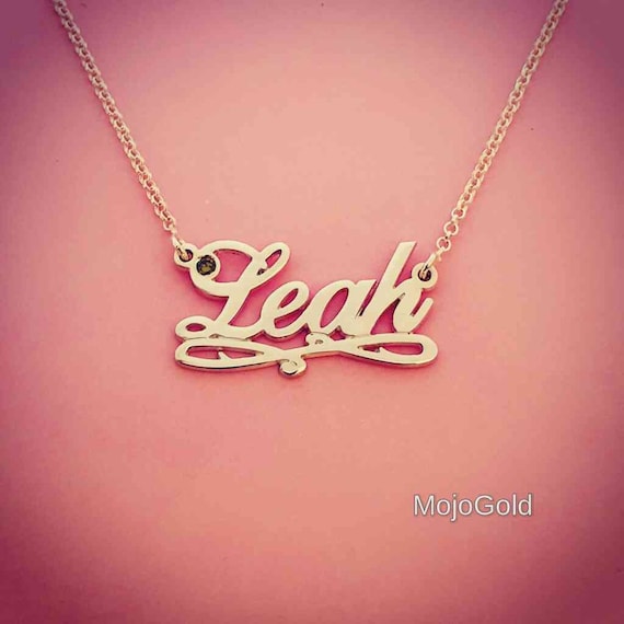 Lena v02-18k Gold Finished Luxury Necklace Personalized Name Gifts