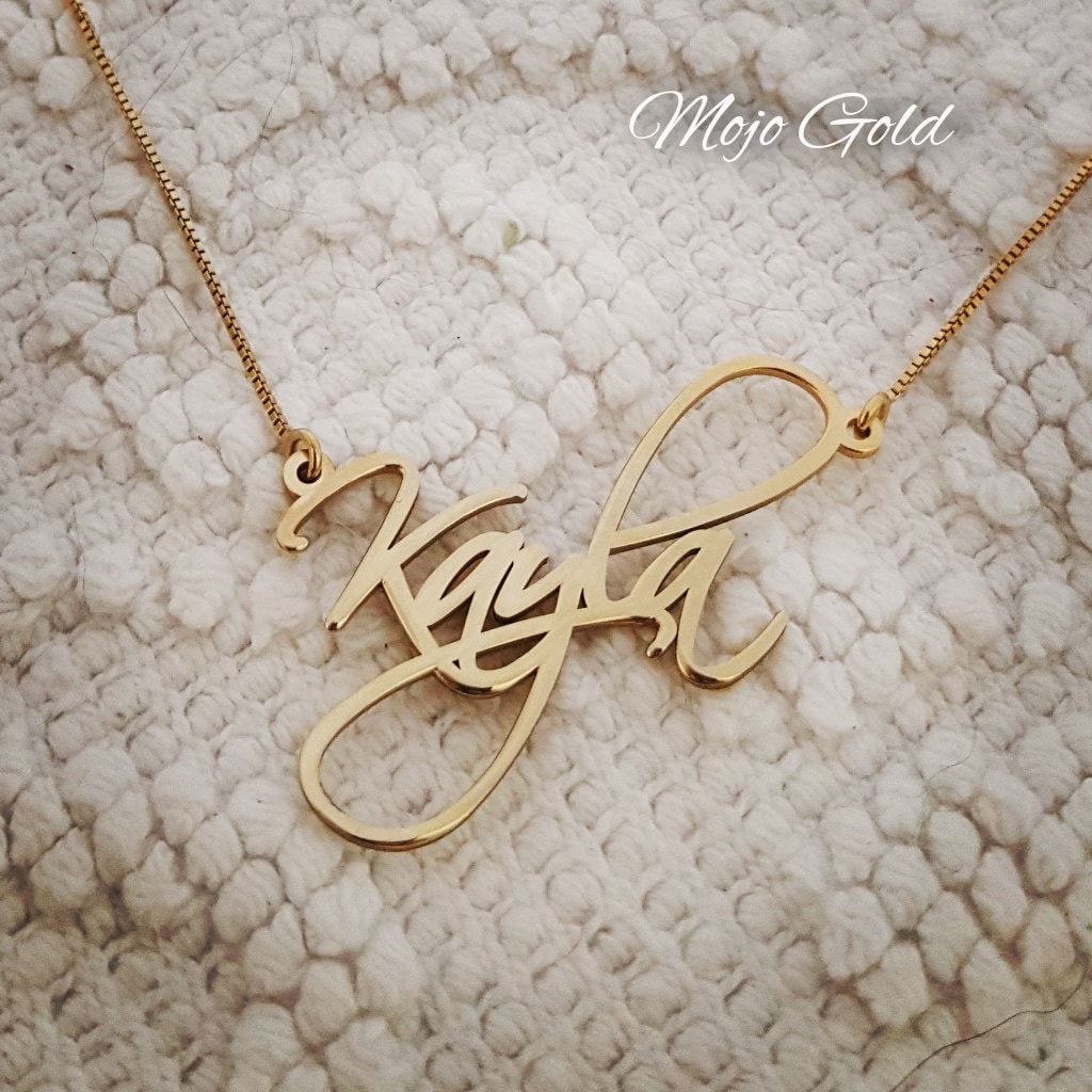 18K Gold Plated Name Necklace Script 
