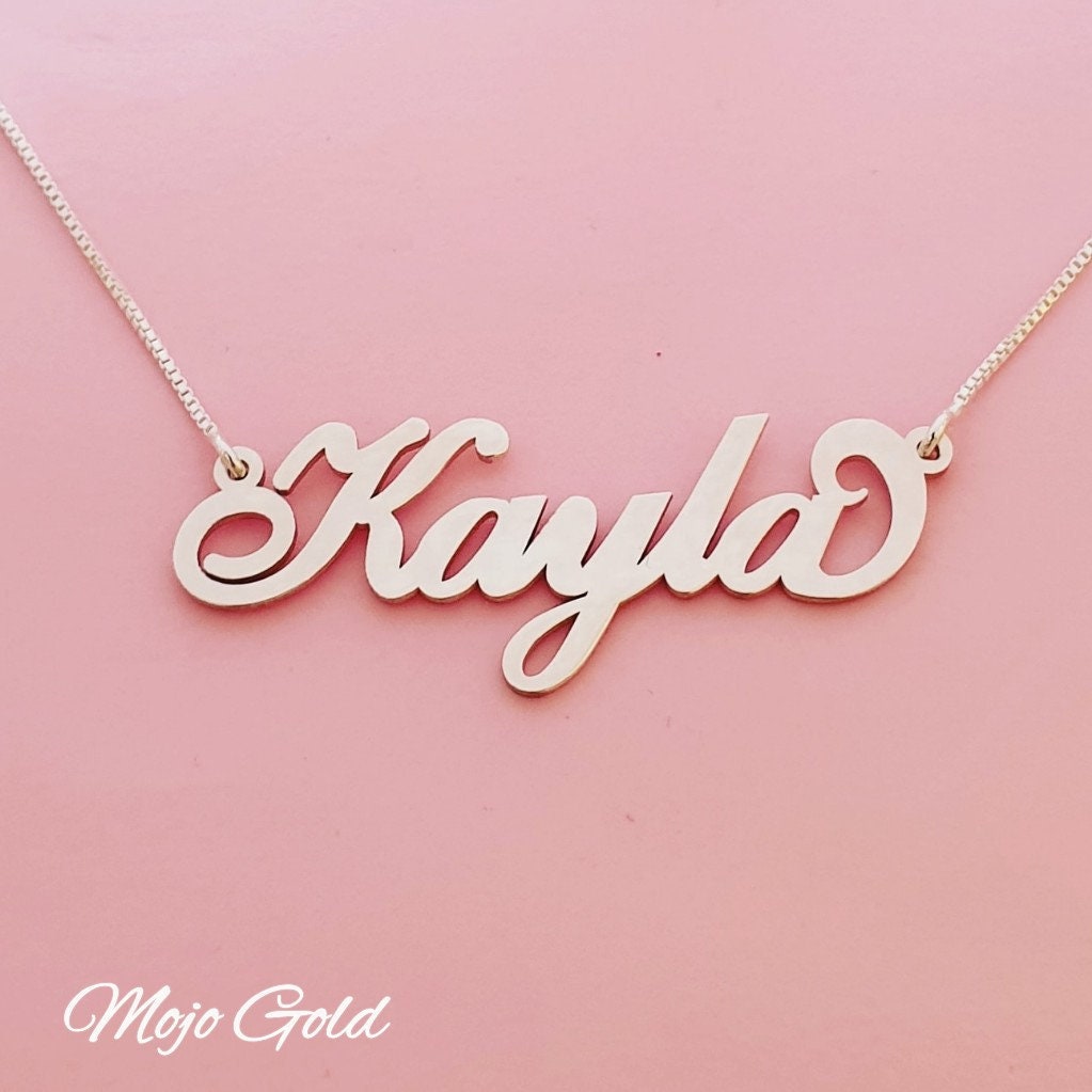 Name Necklace Silver or 18K Gold Plated 