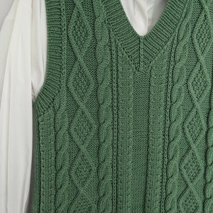 Knitted Women&#39;s Vest, Handmade Vest, Merino wool Vest