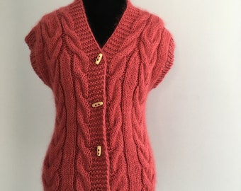 Knitted Women's Vest, Handmade Vest