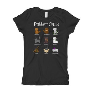 Camiseta de gatos de Potter, Camiseta para amantes de los gatos, Camiseta para gatos Meme, Camiseta para niñas
