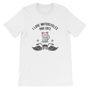 I Love Motorcycles And Cats Shirt Cute Motor and Cat Shirt