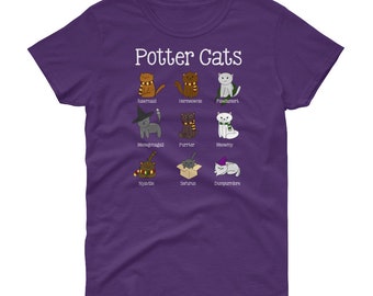 Potter Cats Shirt Cat Lover Shirt Cat Meme Shirt Cat Shirt Women's short sleeve t-shirt