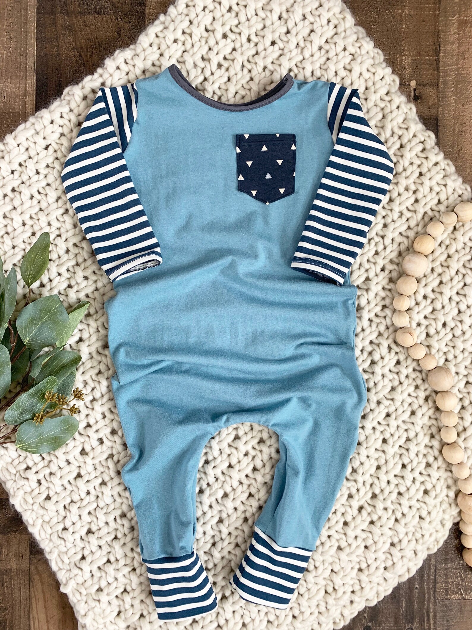 Baby blue romper Toddler blue romper Baby boy coming home Etsy
