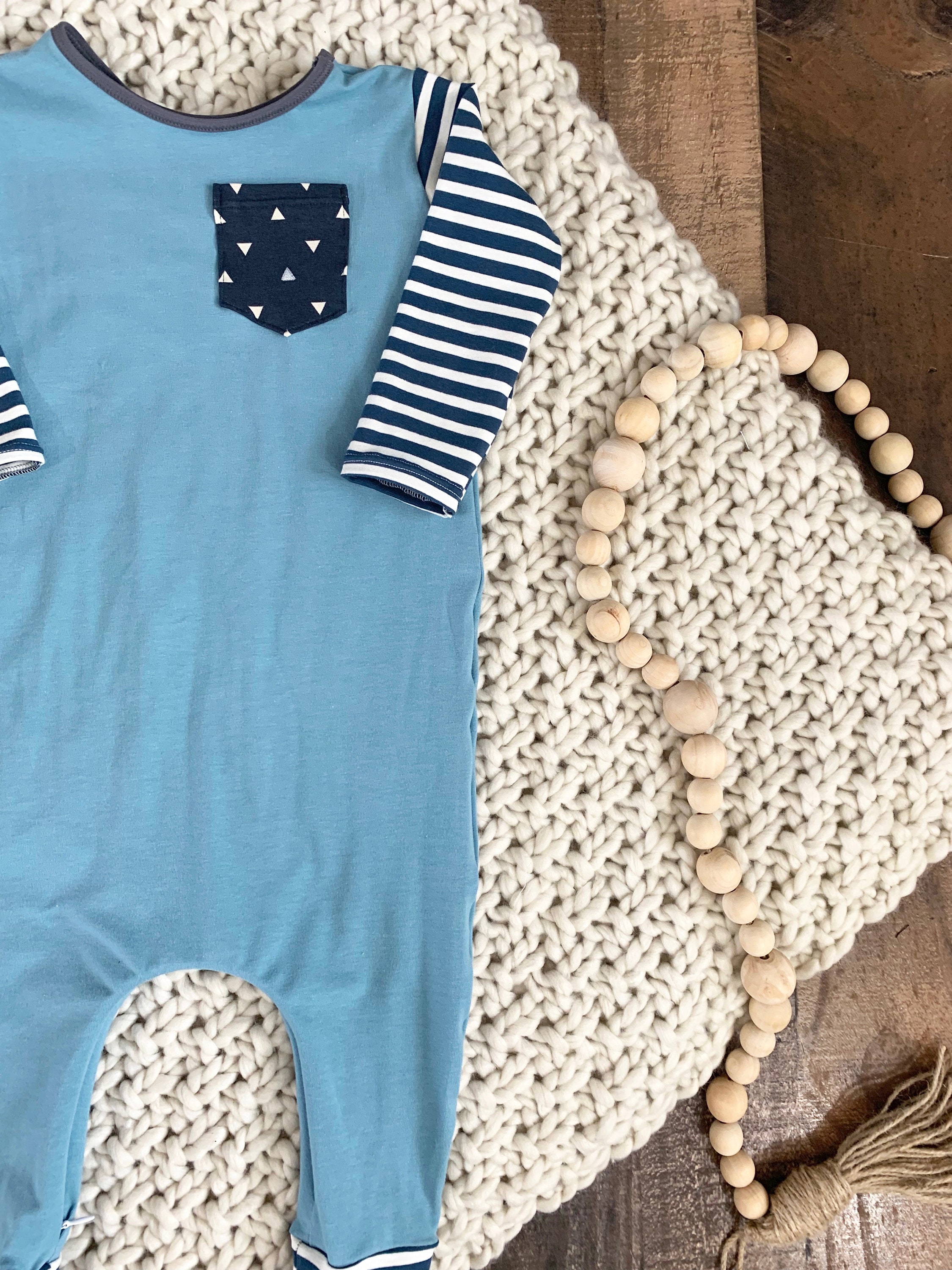Baby blue romper Toddler blue romper Baby boy coming home Etsy