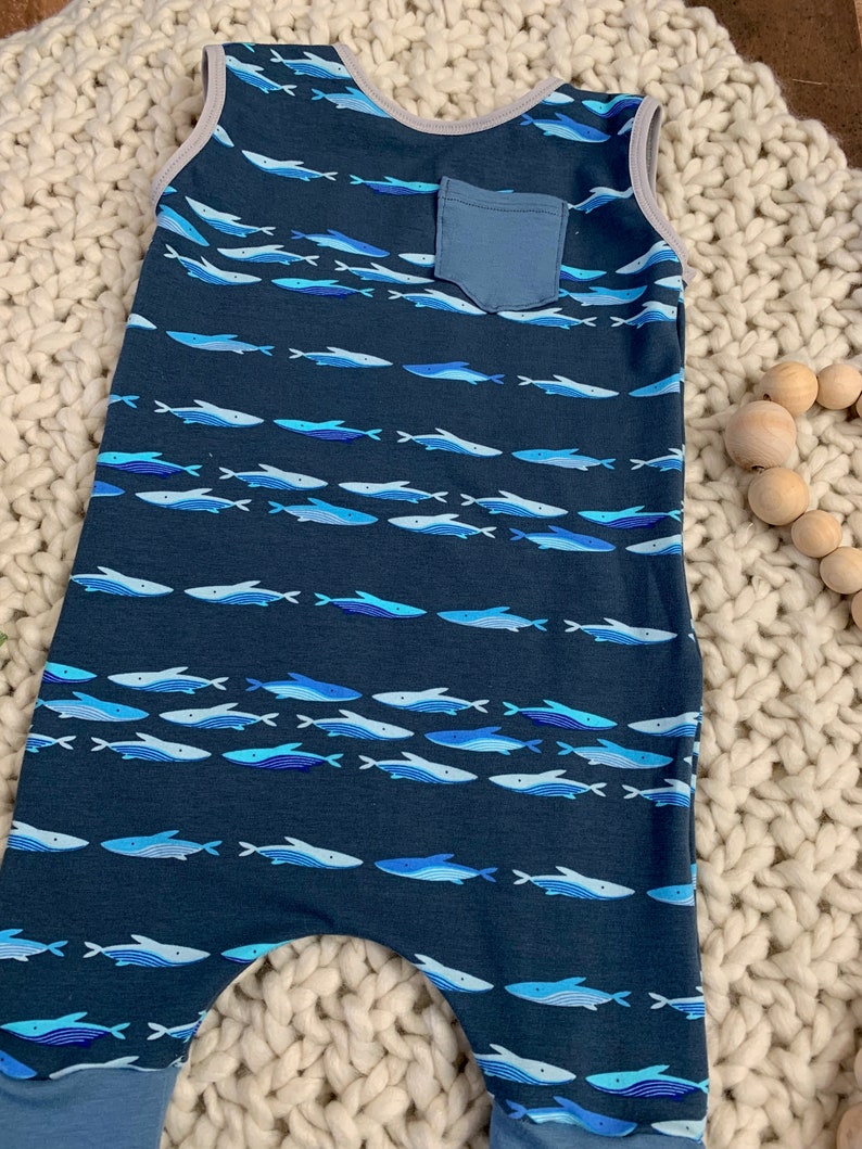 Summer coming home outfit Toddler whale tank romper Baby whale tank romper Boy summer outfit