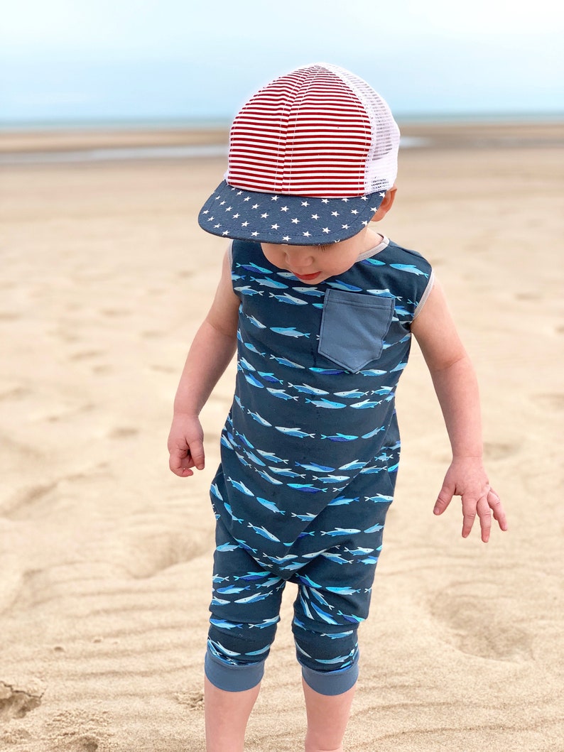 Summer coming home outfit Toddler whale tank romper Baby whale tank romper Boy summer outfit