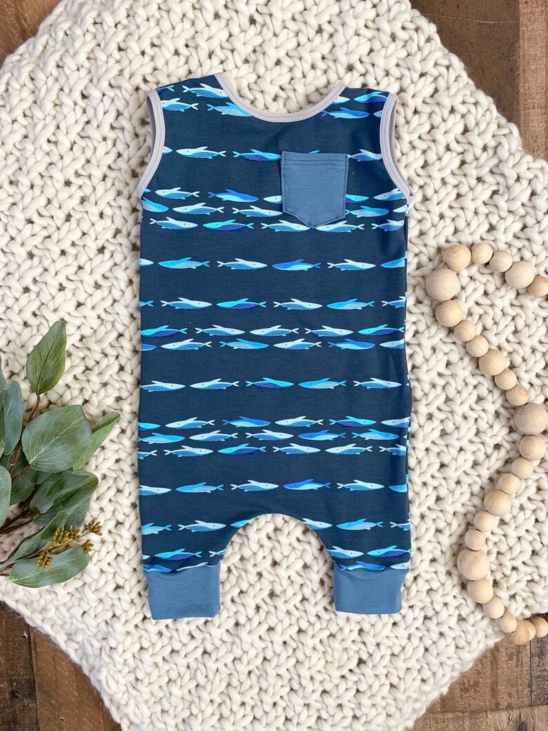 Summer coming home outfit Toddler whale tank romper Baby whale tank romper Boy summer outfit