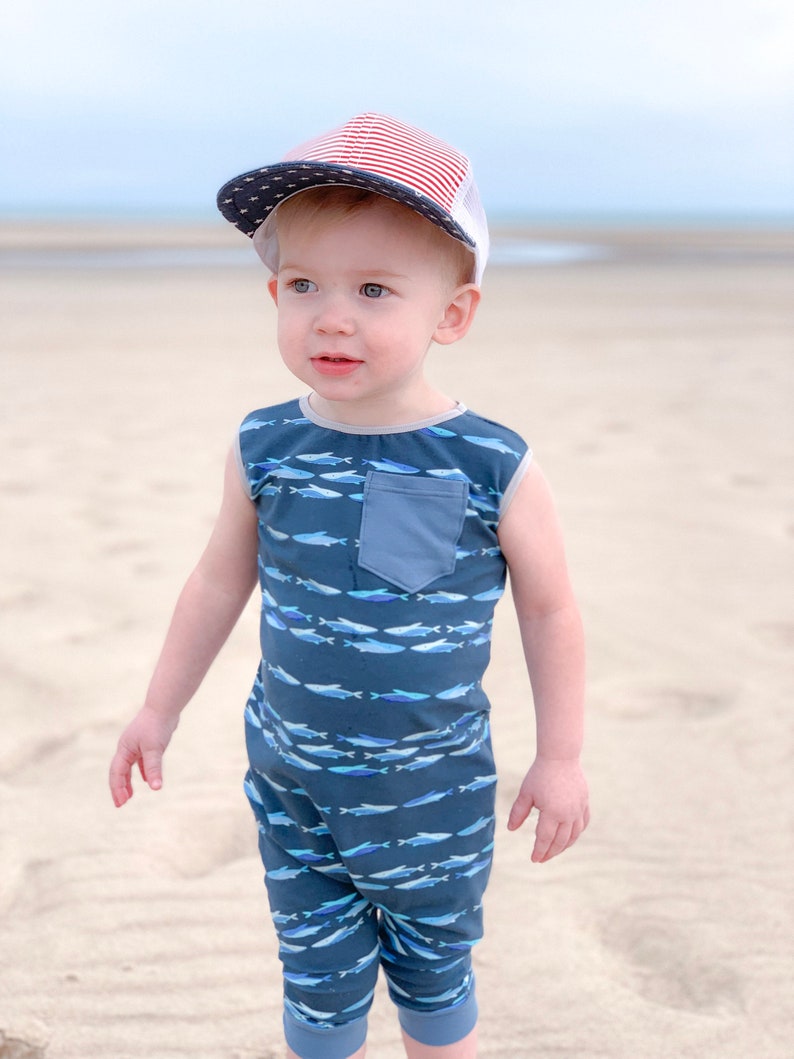 Summer coming home outfit Toddler whale tank romper Baby whale tank romper Boy summer outfit