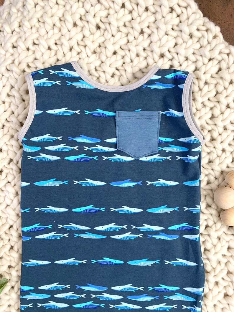 Summer coming home outfit Toddler whale tank romper Baby whale tank romper Boy summer outfit