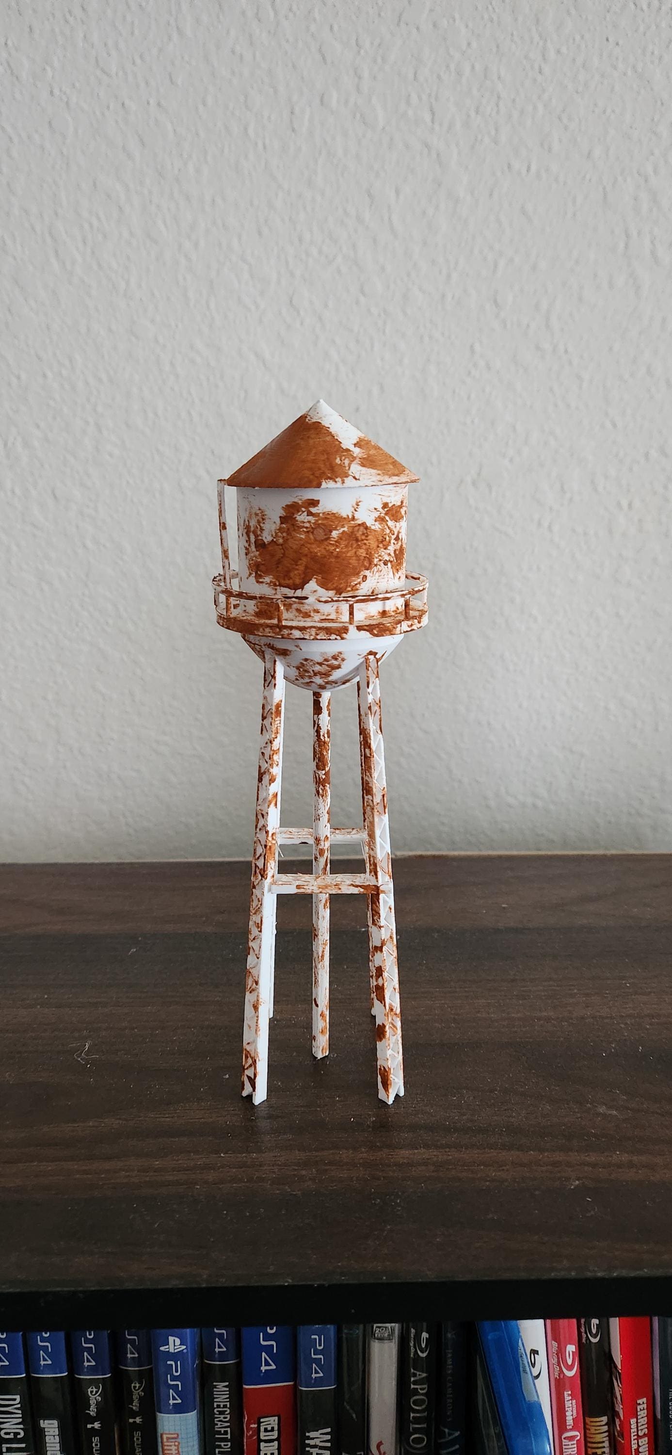Rusted Water Tower Replica For Shelf or Desktop