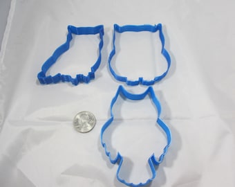 Set of 3 Owl Cookie Cutters