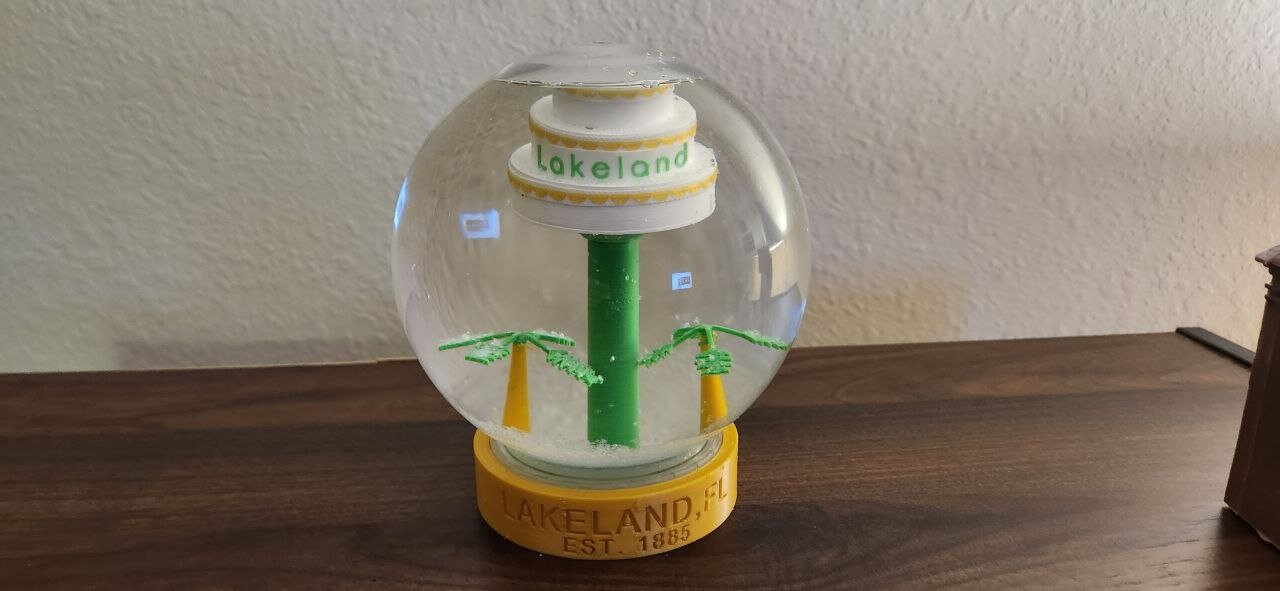 Miami Florida Snow Ball Poly Snowglobe Souvenir Beach Skyline