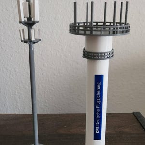 Frankfurt Airport Radar Tower and Cell Tower Replica for Shelf or Desktop
