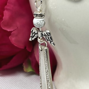 Angel necklace antique spoon handle necklace spoon handle jewelry silverplate angel flatware necklace flatware jewelry crystal angel