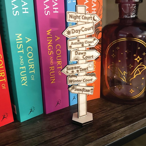 ACOTAR Inspired Bookshelf Trinket | Courts of ACOTAR | Gifts for Book Lovers | Engraved Gifts | Fantasy Book Lovers