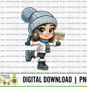 Feliz Hanukkah / Personaje de Hanukkah / DESCARGA DIGITAL / PNG de alta resolución / Sublimación / Tobogán de agua / Regalo de Navidad