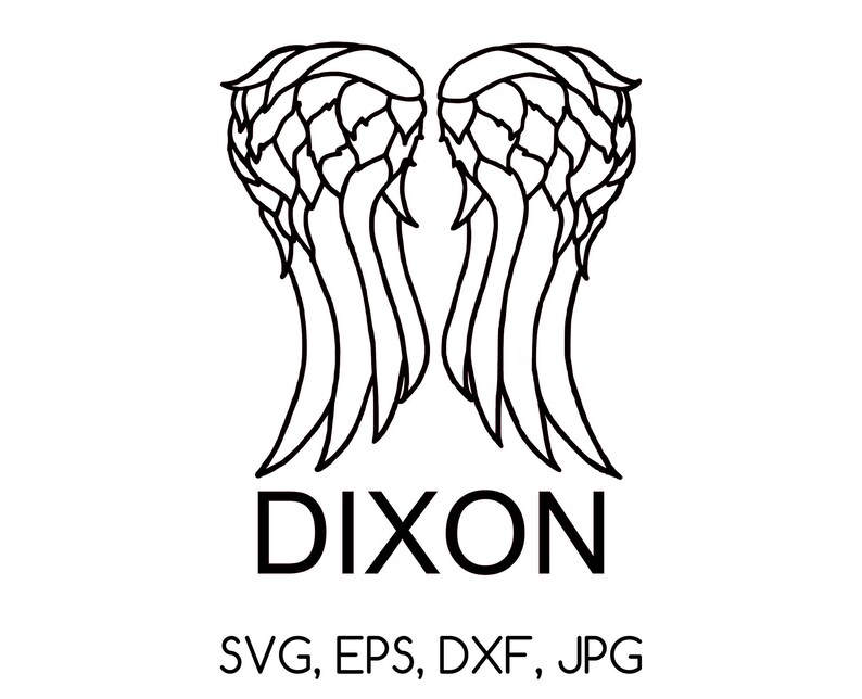 Daryl Dixon Wings SVG EPS DXF jpg digital cut file for Etsy