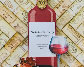 Happy Birthday Personalized Wine Card
